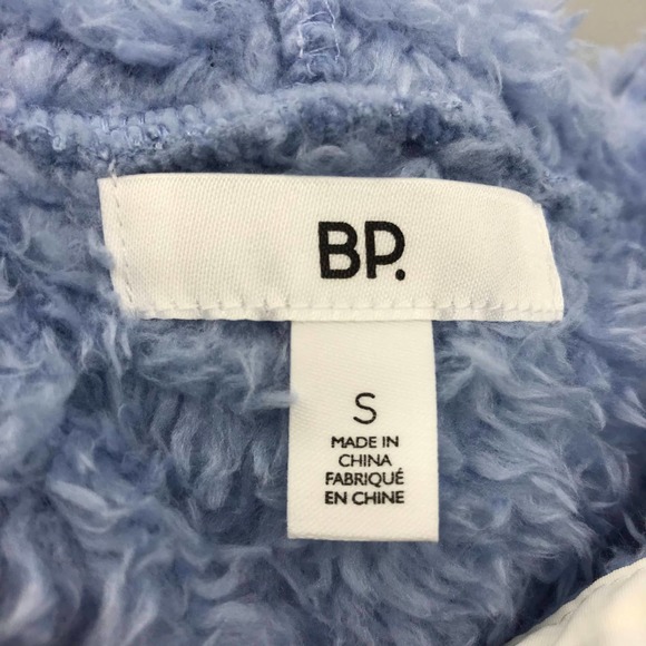 BP. Teddy Plush Fleece Hoodie Sweatshirt S Half Zip Womens Blue Forever NWT - Picture 6 of 7